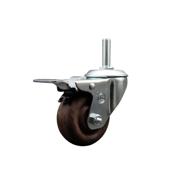 Service Caster 3 Inch High Temp Glass Filled Nylon 34 Inch Stem Caster with Total Lock Brake SCC SCC-TSTTL20S314-GFNSHT-34212 - main